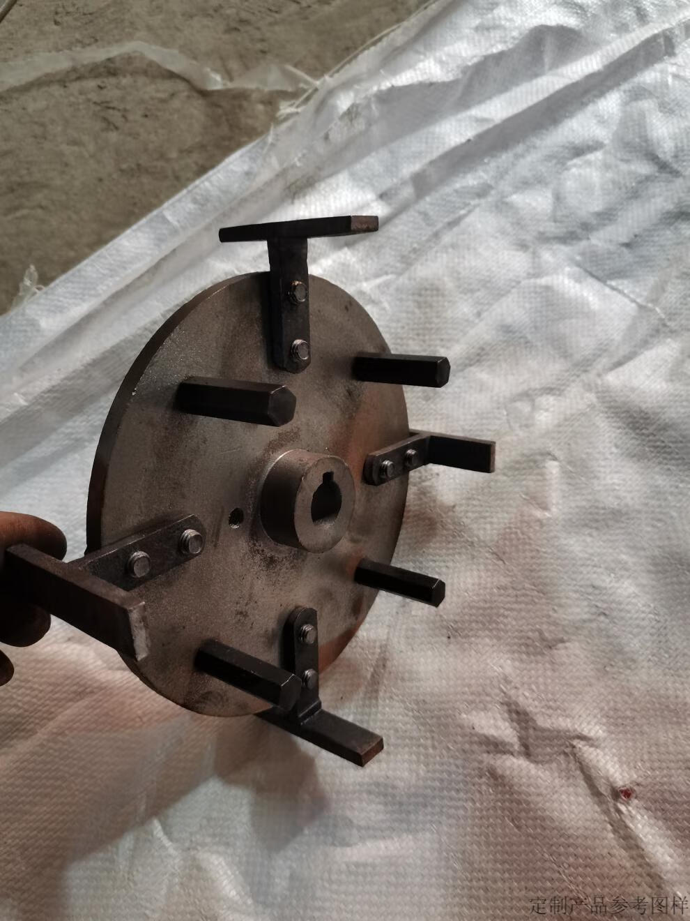 适用粉碎机配件20型26锤片刀式磨盘c爪齿机头150型玉米磨粉机磨片零件