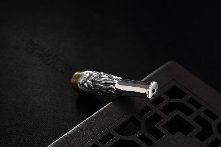 65轻奢高端60 纯银烟嘴过滤器纯银925复古做旧泰银哑光兽个性独特