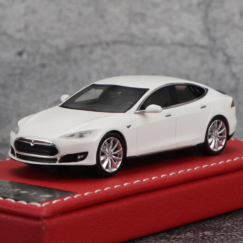 1/64 tesla model 3特斯拉树脂仿真静态电动汽车模型 白色【图片 价格