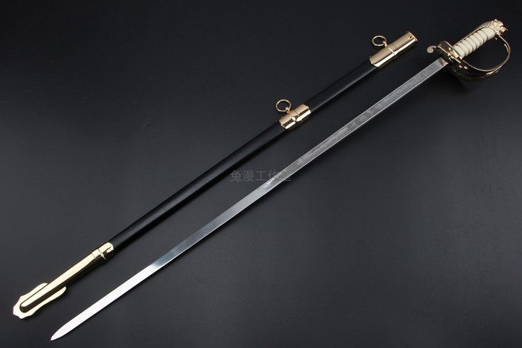 西洋剑升旗指挥剑剑骑士指挥官刀剑酒吧装饰道具动漫未开刃浅灰色60