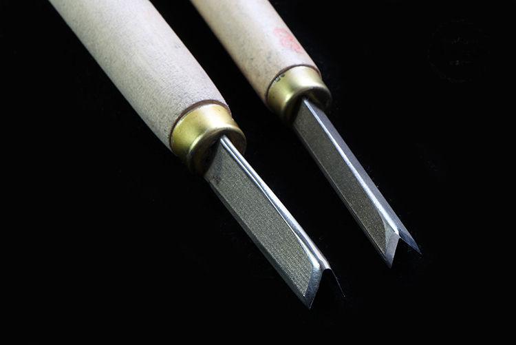 白钢三角刀东阳雕刻刀东阳木雕刀修光三角刀v形刀线刀三角刀角刀韵