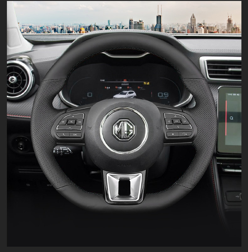 醉米(zuimi) 名爵6方向盘套皮质手缝hs新能源zs锐腾3专用缝制薄四季把