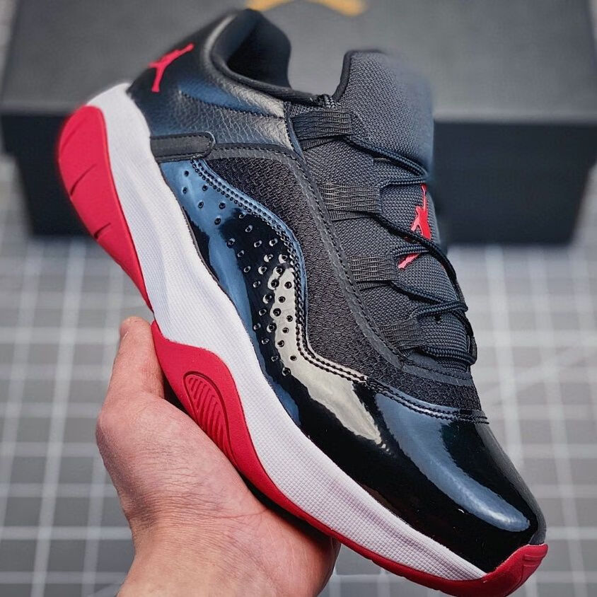纯原aj11黑红白蛇纹款大魔王低帮真碳板篮球鞋36