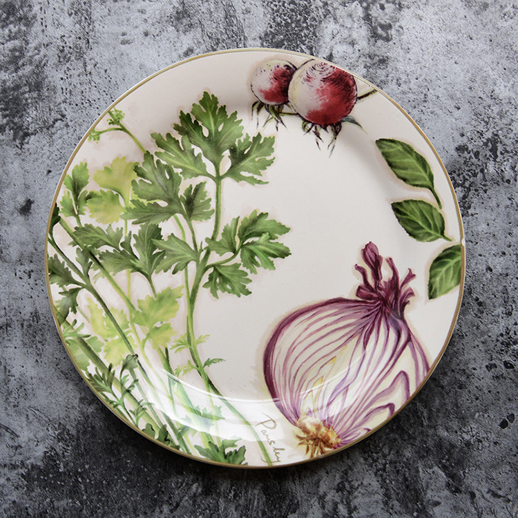 明暖精品陶瓷餐具牛排盘点心盘菜盘子饭盘餐盘装饰盘釉下彩圣诞狗狗