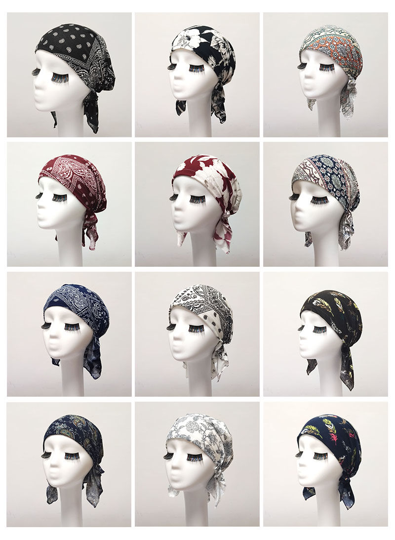 夏季上新玫瑰盘花帽子假发帽老人帽遮白发薄款透气帽美人帽包头帽 盘