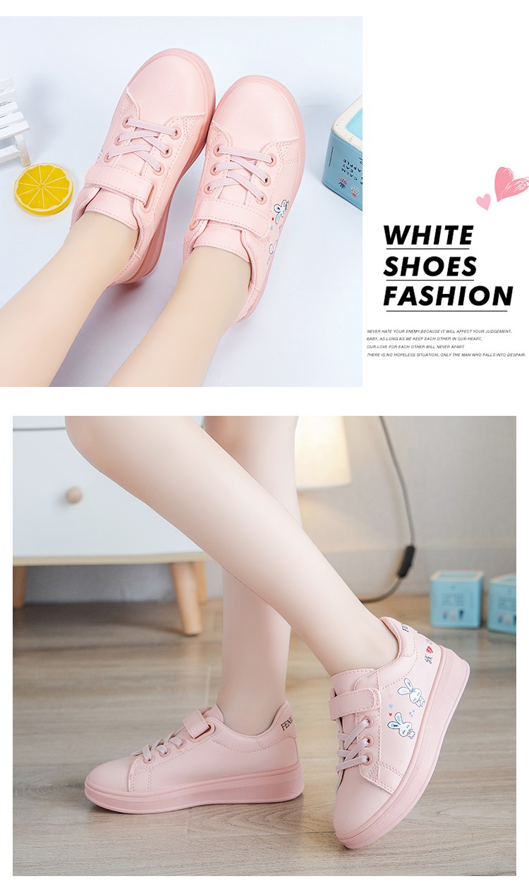 时尚新款鞋靴儿童平板鞋女小学生小白鞋女生女童软底透气运动鞋百搭