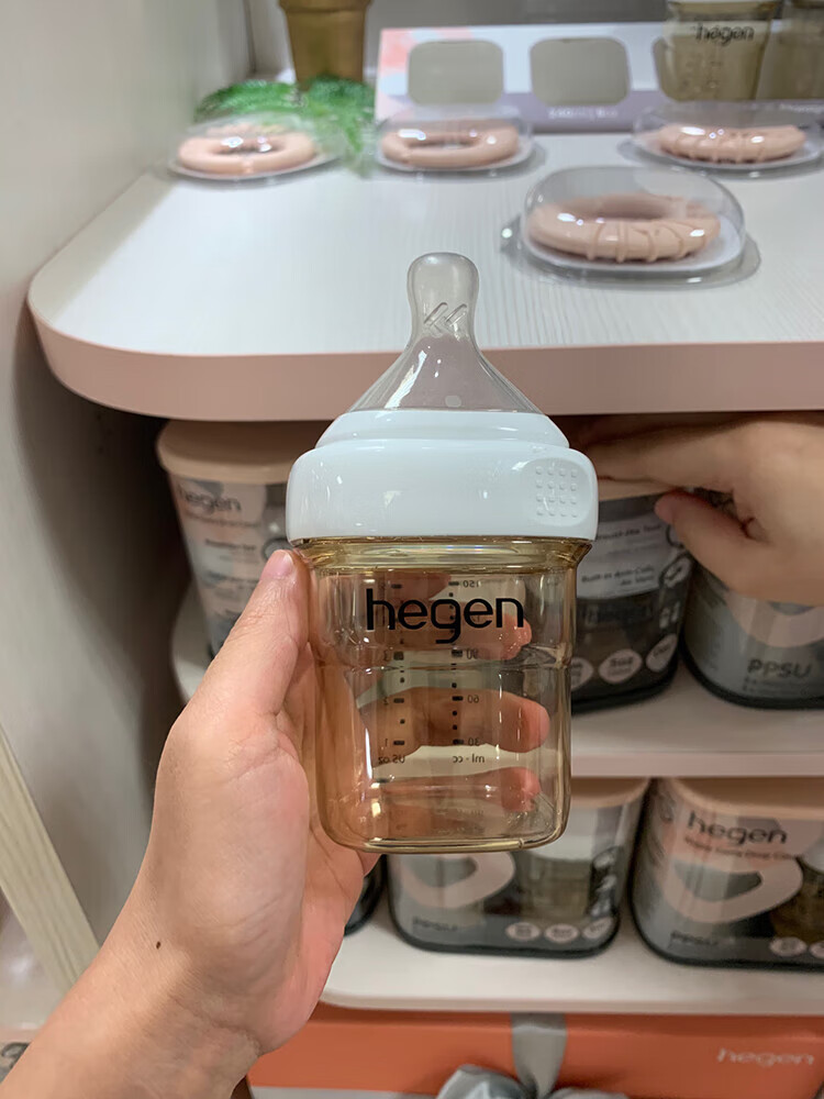 hegen奶瓶新加坡赫根ppsu新生婴幼儿硅胶鸭嘴防l呛防胀气 粉色礼盒