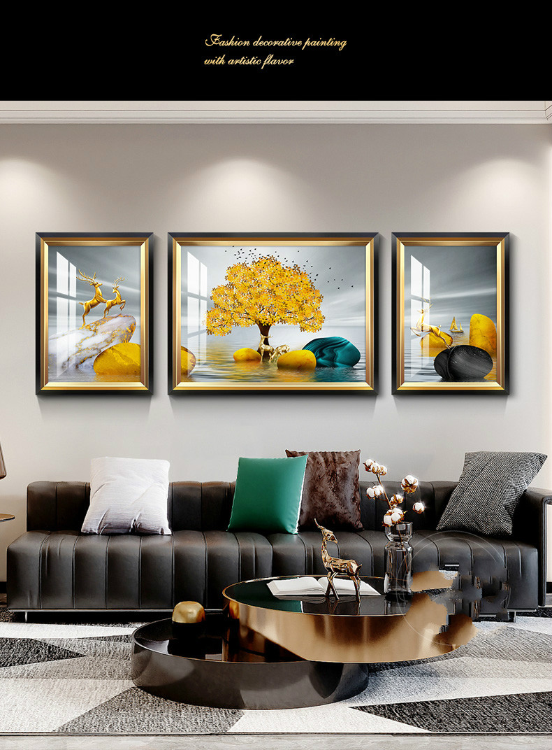 轻奢高端美式客厅装饰画现代简约北欧沙发背景墙简欧挂画欧式大象高档
