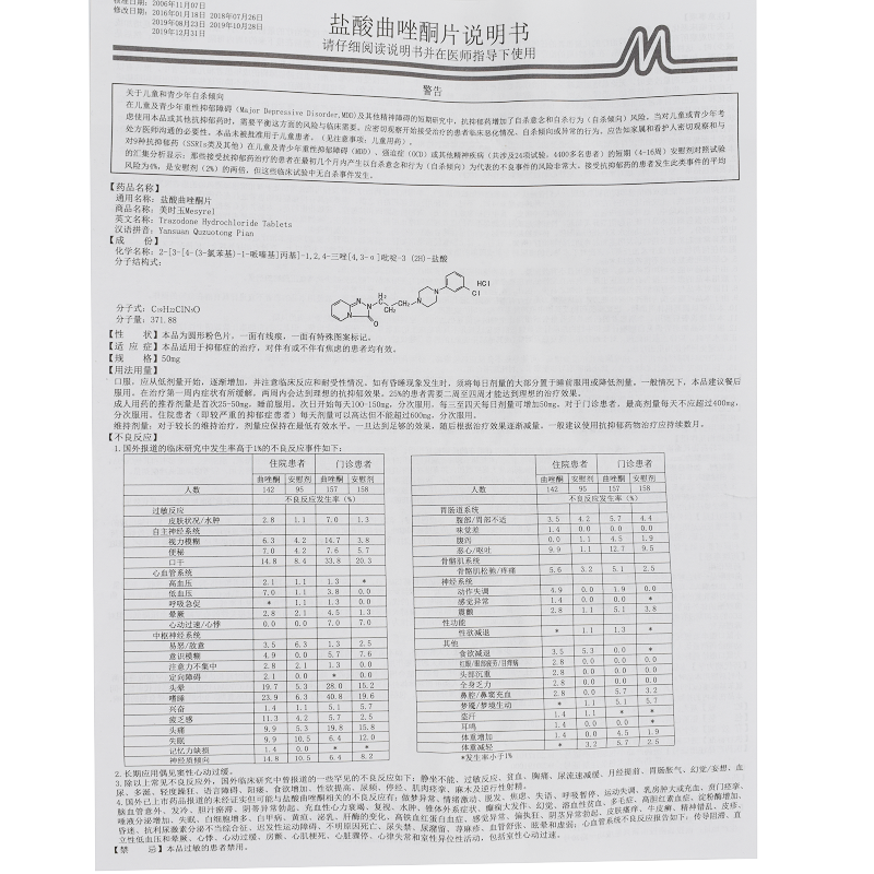 海默寧 海默尼 鹽酸曲唑酮片 50mg*30片 1盒裝【圖片 價格 品牌 報價