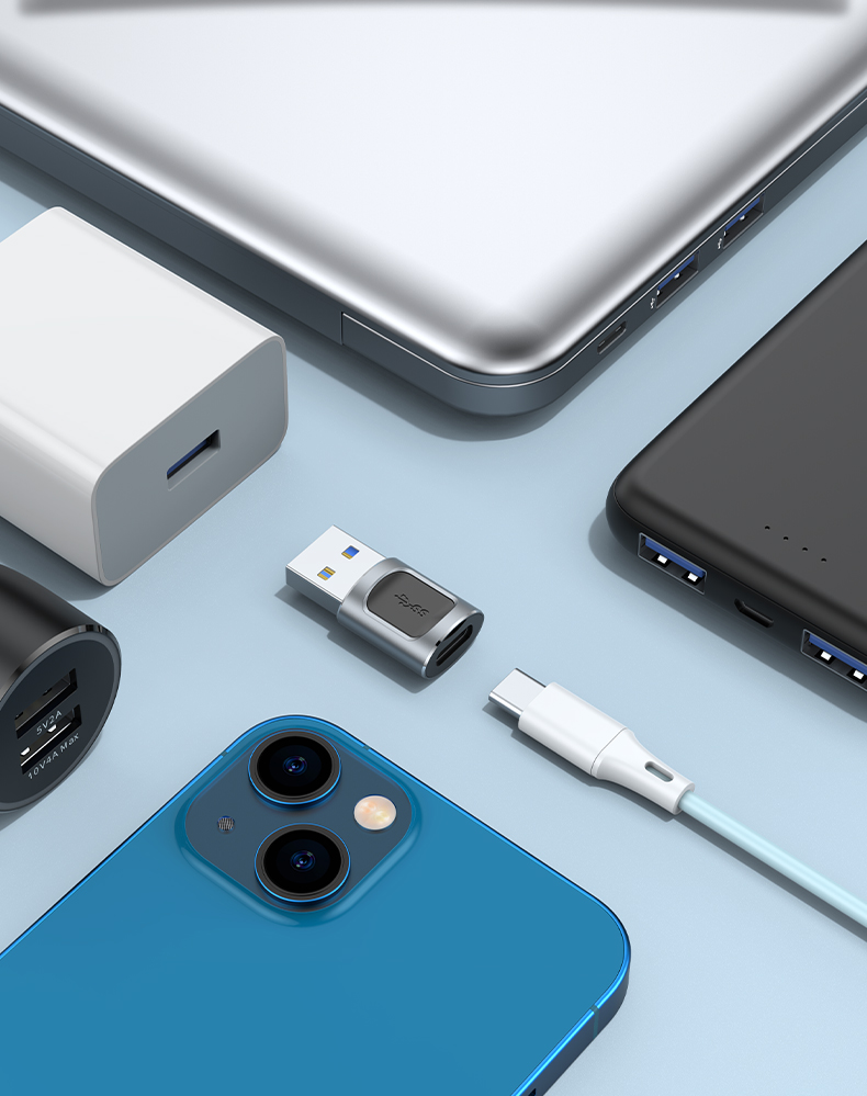 0转typec转接头器适用iphone13手机pd快充数据线转换器充电宝 玄灰