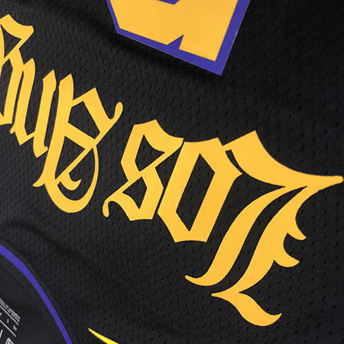 同款湖人队圆领24号詹姆斯23号篮球服黑拉丁男生学生球衣 0号库兹马