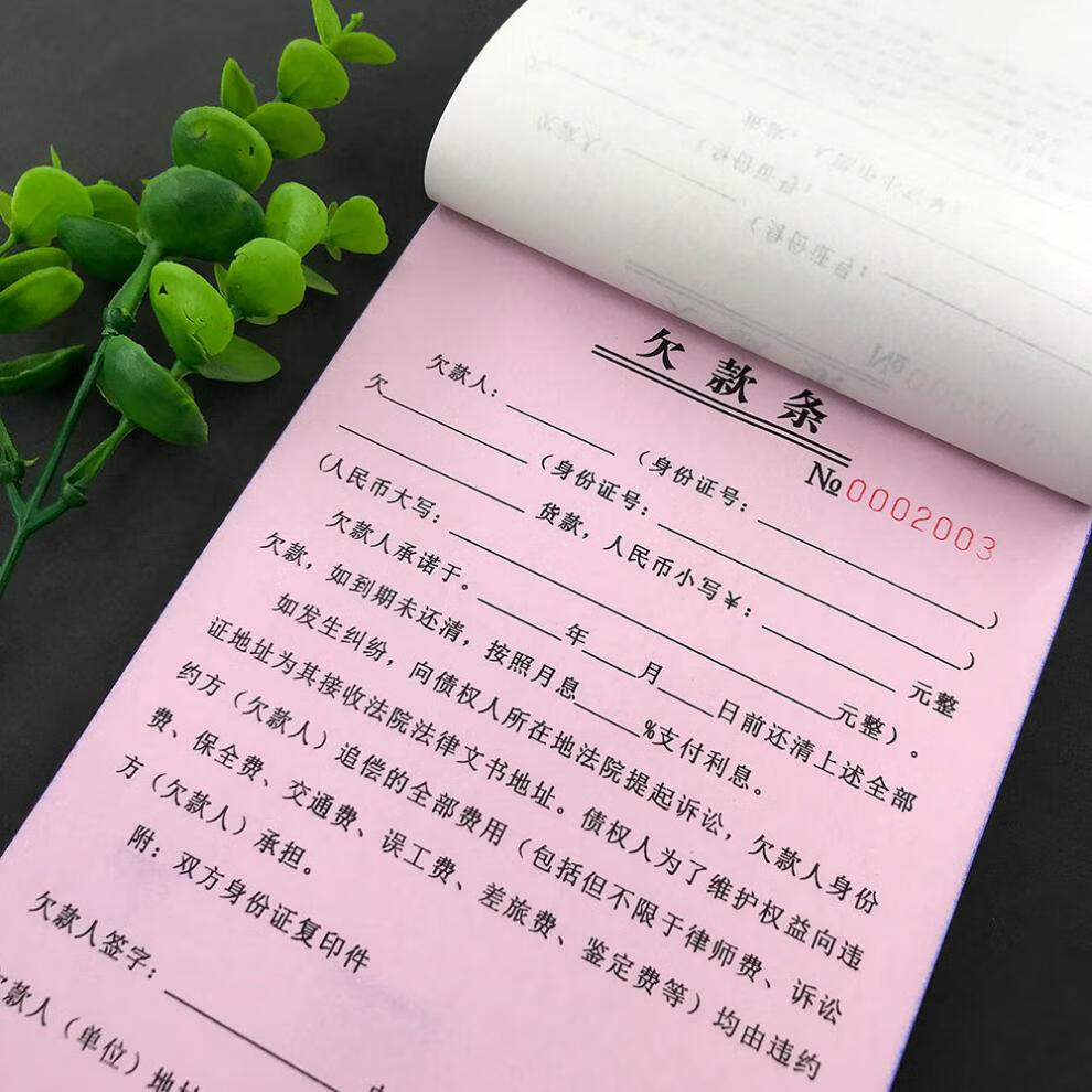 正规欠款条货款欠款条凭证私人工程款专用单据欠款条个人通用欠条一联