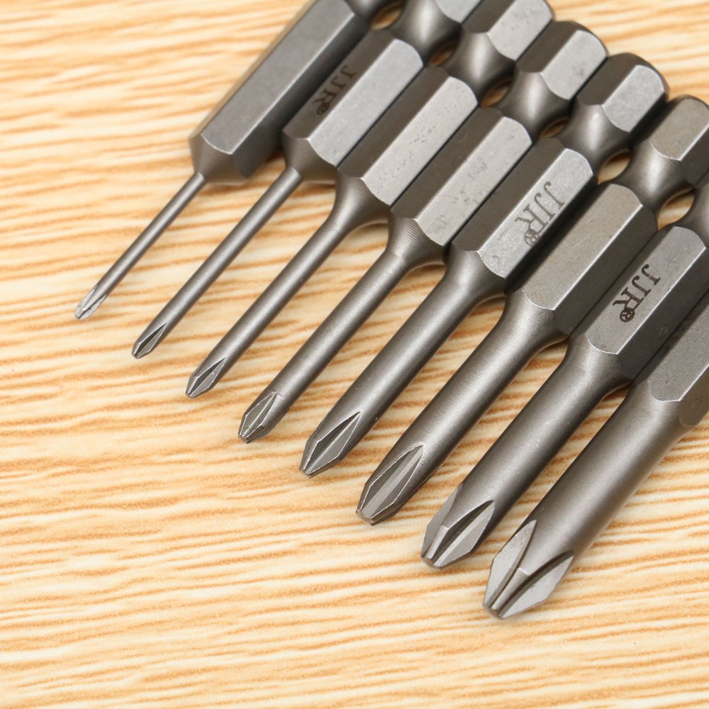 s14十字风批头电动螺丝刀批头博士六角钻头气动风批嘴50mm全套8支装