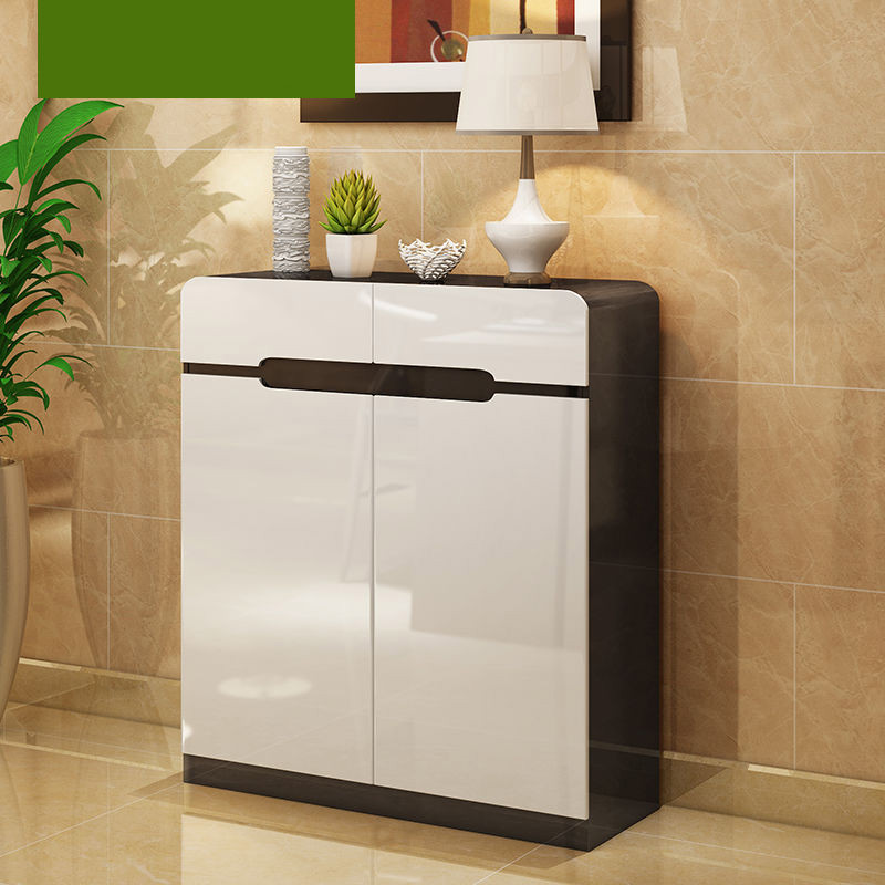 白色现代简约北欧烤漆对开门门口鞋柜玄关功能大容量阳台鞋柜 1.