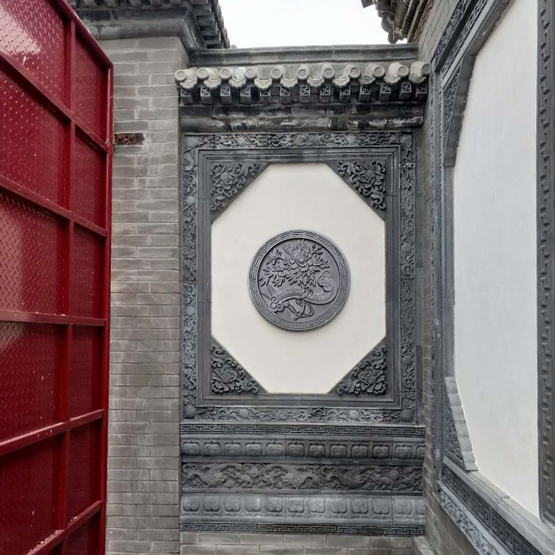 衫咩 仿古砖雕影壁墙福字砖雕照壁迎门墙装饰围墙镂空水泥窗花古建