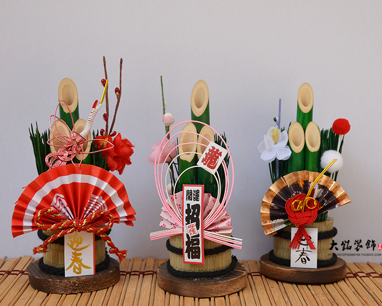 日本料理店和风摆件日本料理寿司店门松装饰品日式新年摆设和风稻草