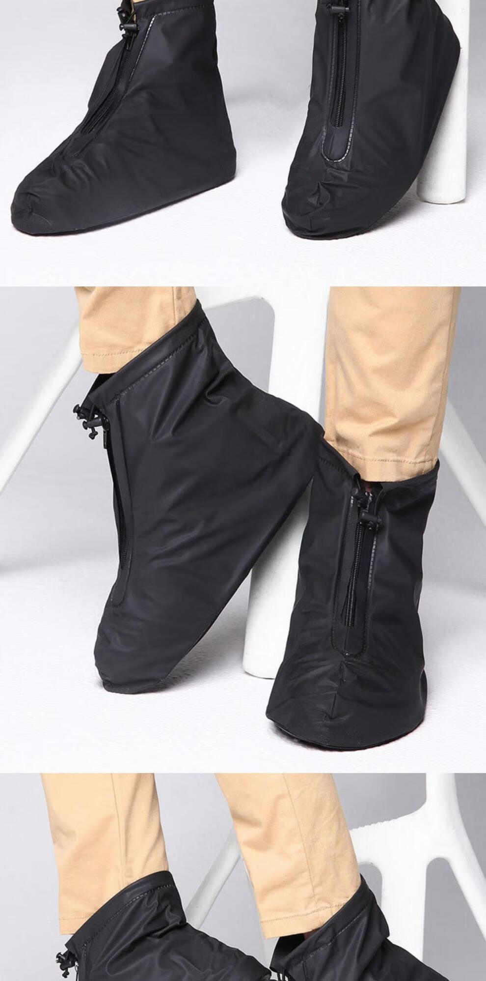 套雨天男女防滑加厚耐磨底半高筒透明时尚学生防雨靴套 雨衣雨鞋组合2