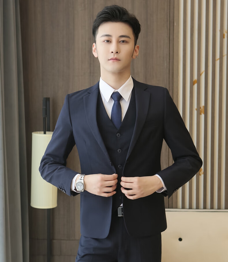 富贵鸟ゞ专柜品质经典品牌新郎服装结婚男西式婚礼西服外套马甲西裤三