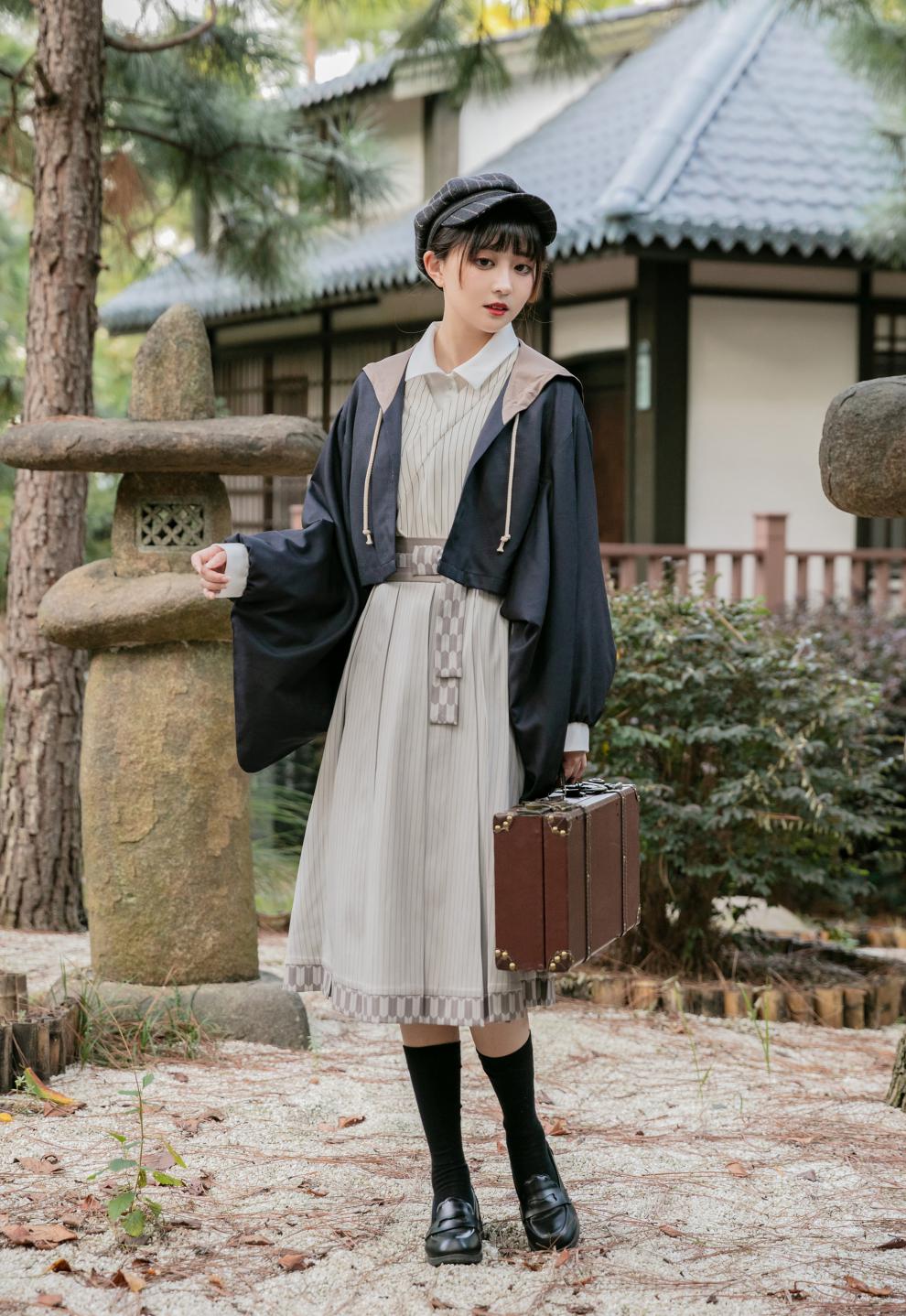 御茶家原创大正风套装jk制服男女情侣款秋冬日系和风