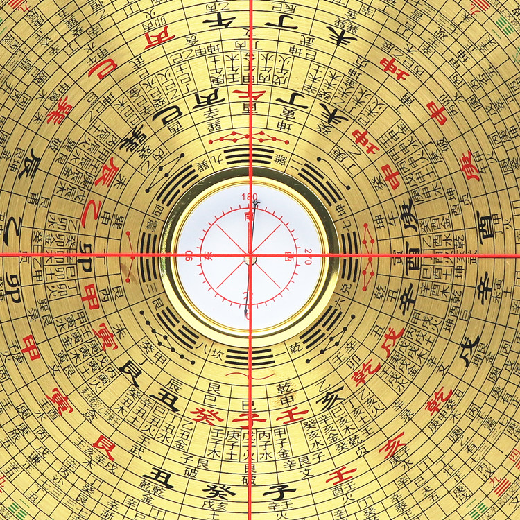 栩傲柯 纯铜罗盘风水高精度10寸39层专业36层综合盘配木盒 6寸黄面配