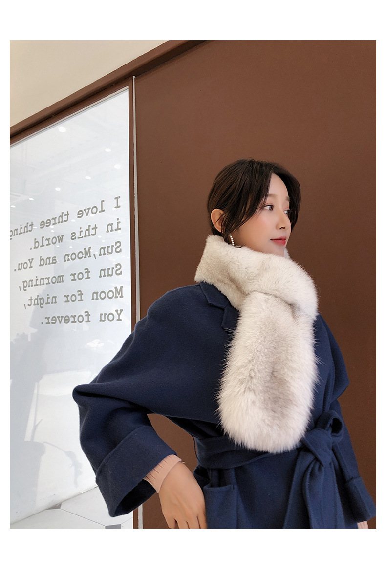 上海故事新款狐狸毛围巾韩版冬女士皮草围巾整皮狐狸毛围脖毛领子时尚