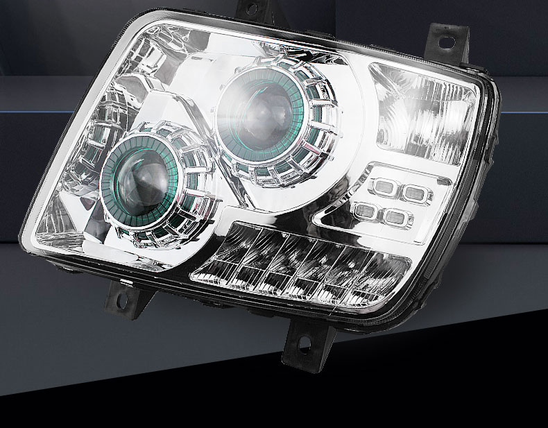 适用于欧曼etx2280前大灯全led远近光双透镜高亮聚光原车大灯总成全