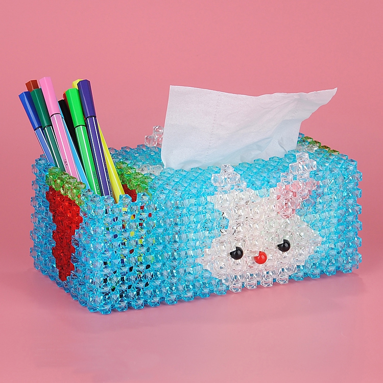串珠纸巾盒diy手工抽纸盒材料包亚克力散珠珠子工艺品家居esn4509az