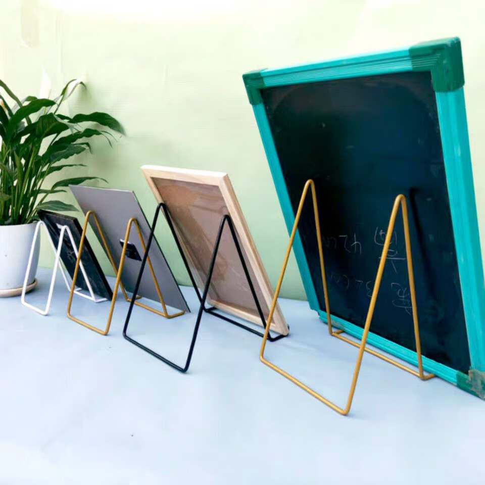 铁艺相框架子支架展示架落地摆台照片奖牌证书工艺品托架底座相架白色