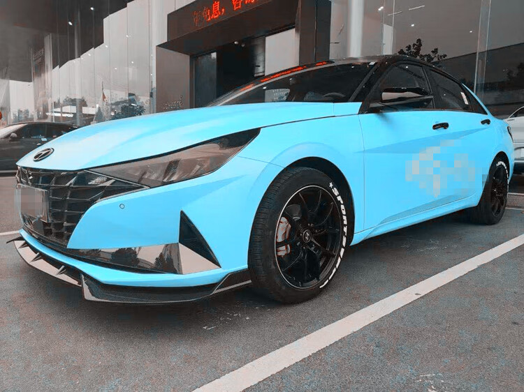 适用于2022款现代伊兰特前铲改装适用第七代后唇专用21后扰流包围雾灯