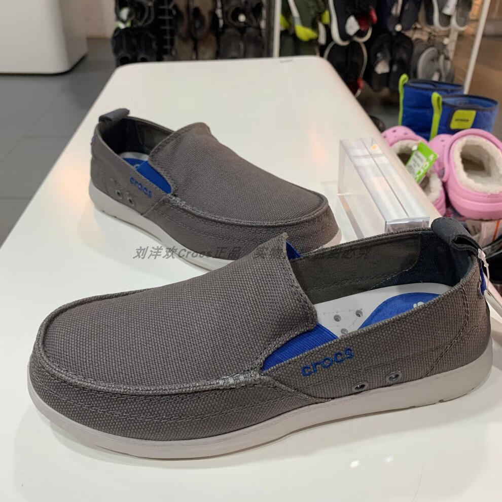 crocs洞洞鞋卡骆驰同款男鞋2022新款夏季百搭男士帆布鞋低帮一脚蹬