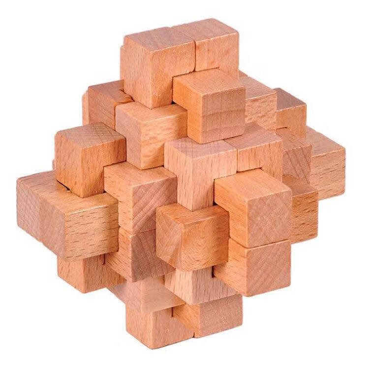 木质孔明锁 二十四锁 鲁班锁 笼中取宝 十五通 六拼锁 八角球 二十四