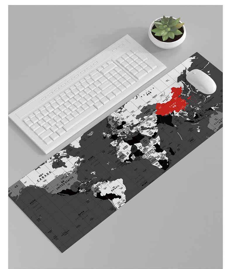 书桌布垫中国风世界地图超大号电脑键盘男中国风复古桌垫游戏电竞办公