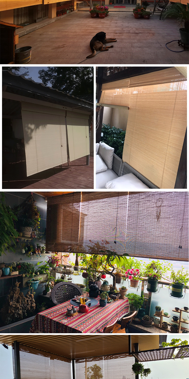 凉亭防晒帘室外上漆竹帘卷帘窗帘家用阳台遮阳帘户外凉亭防水防霉防晒