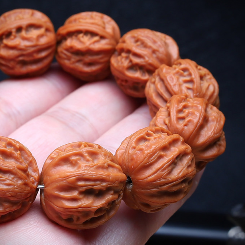 钢丝刷打底 秋子文玩单圈手串男 20mm蛤蟆头手串(钢刷打底)【图片