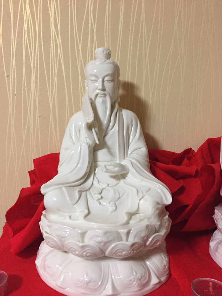 三清道祖神像德化白瓷太上老君道德灵宝原始天尊佛像摆件神像 12寸