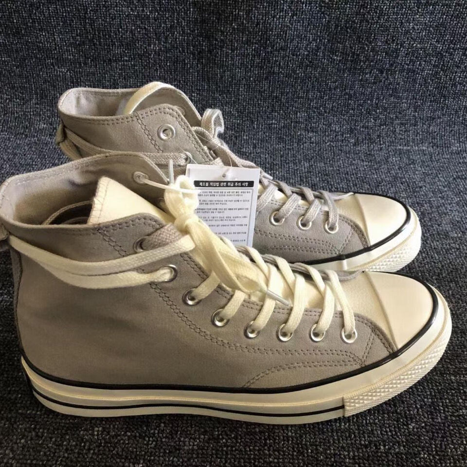 拼色fog联名帆布鞋黑白灰高帮板鞋休闲运动学生百搭男女情侣潮鞋 3 40