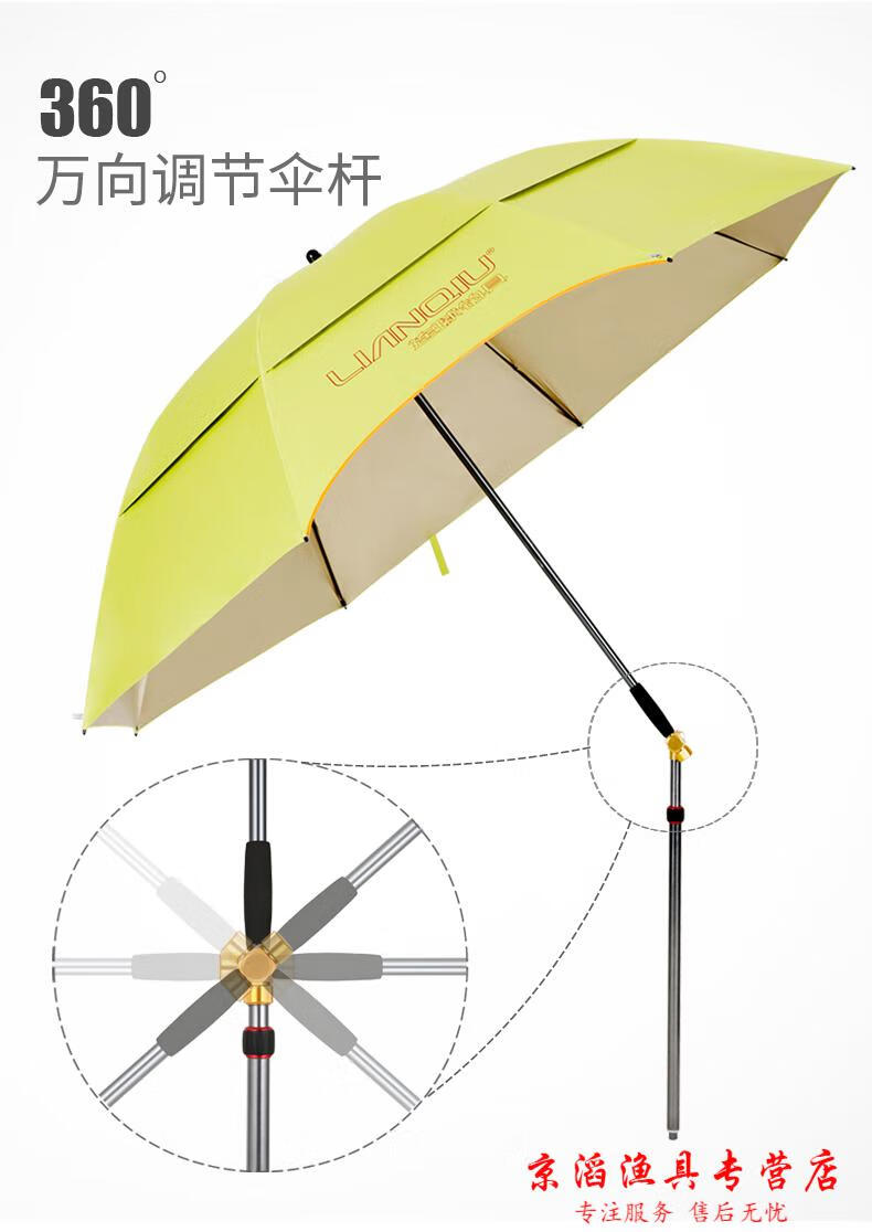 连球钓鱼伞大钓伞加厚防晒遮阳伞防雨防风渔伞超轻万向垂钓专用伞24米