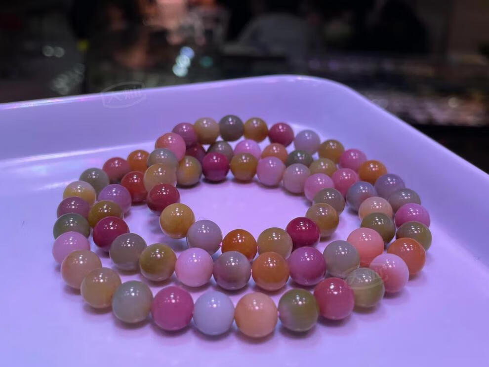大灿天然七彩盐源玛瑙多圈手链礼品多彩糖果色绕手三圈手串送礼项链