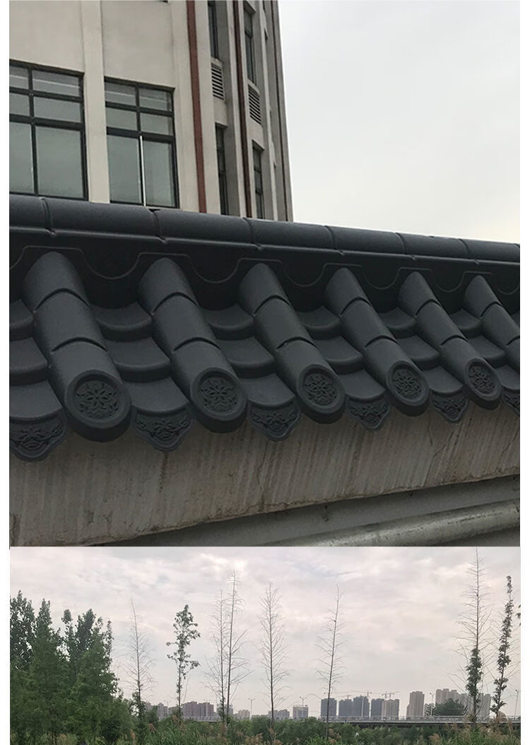 围墙压顶墙帽双面一体墙头帽瓦单面围墙瓦仿古树脂瓦中式院墙瓦片