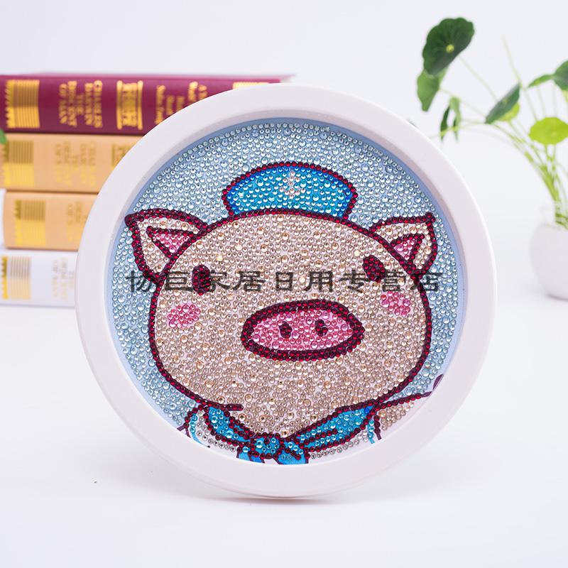 儿童钻石画圆框满钻新款小学生点钻贴画男女孩玩具带框手工材料包lc