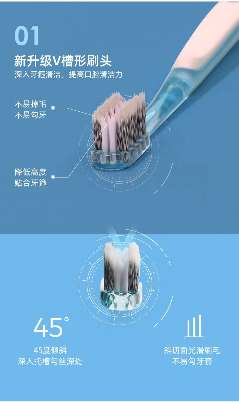 正畸牙刷成人舒洁健v型正畸牙刷成人儿童矫正专用戴牙套牙齿整牙软毛