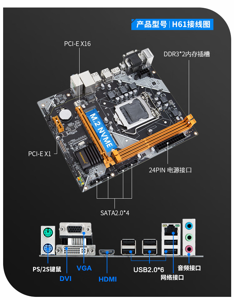 华南b75/h61/b85/h81电脑主板cpu套装台式1155针i5 3470 3570 红色