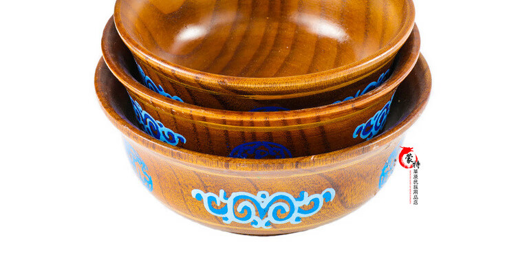 蒙古木碗木碗新款内蒙古特色蒙餐餐具纯实木反口木碗奶茶碗炒米碗酸奶