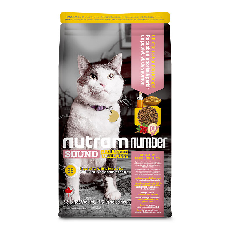 纽顿无谷低升糖全价猫粮t22鸡肉配方均衡营养545kg加拿大s5鸡肉鲑鱼低