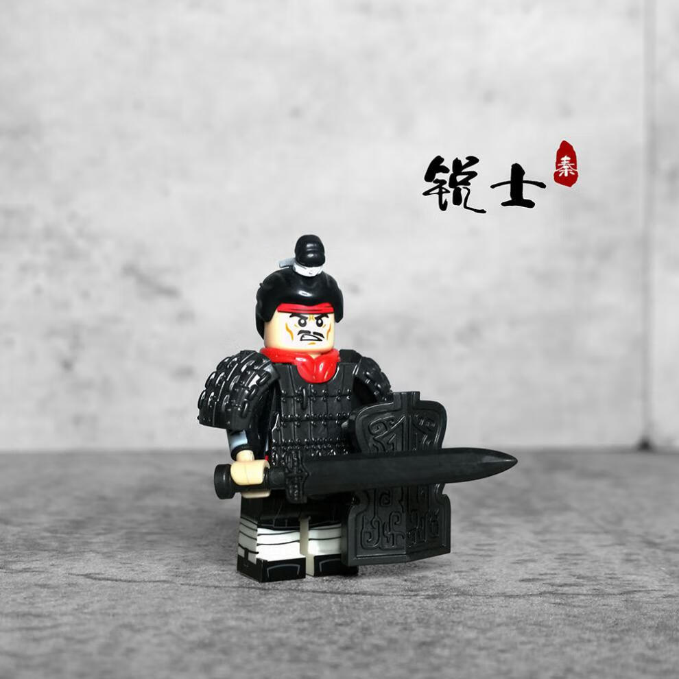 科物酷积木秦始皇帝兵马俑国中国风古代士兵桃园三结义人仔小人拼装