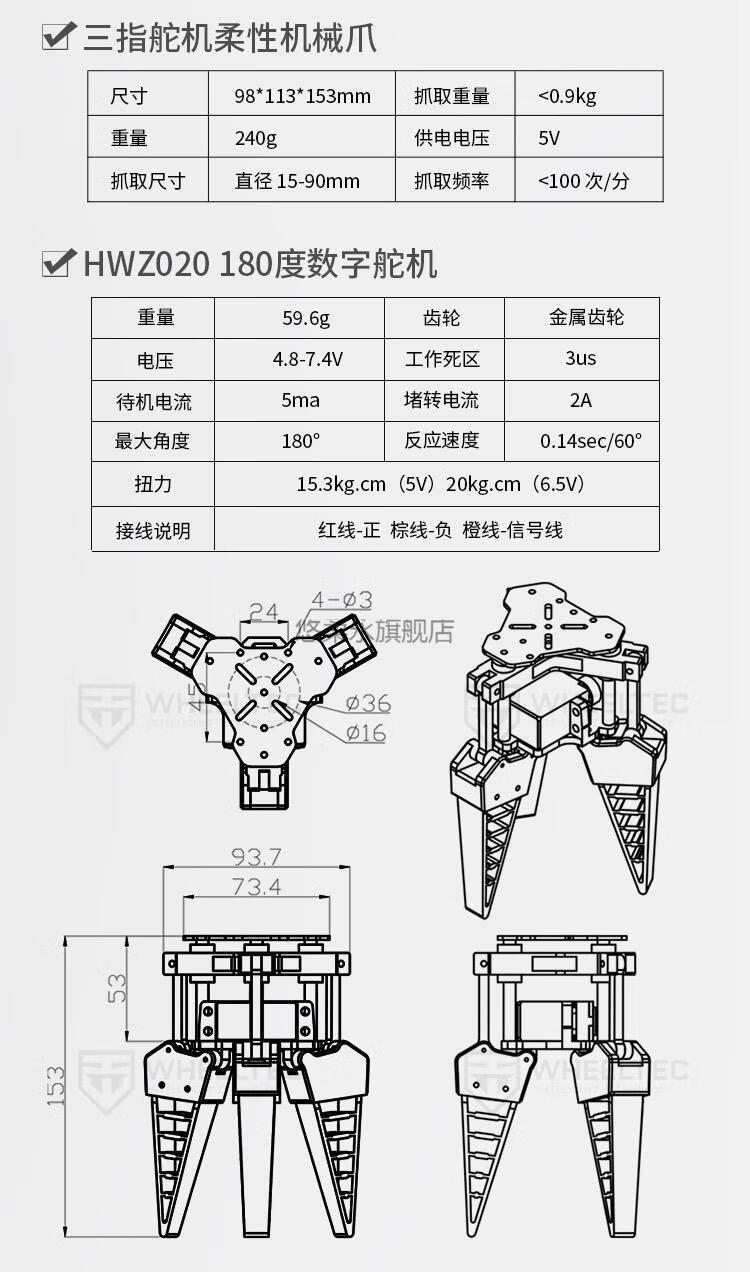 柔性夾爪柔性機械爪仿生柔性機械手指手爪軟體自適應氣動電動柔性夾爪