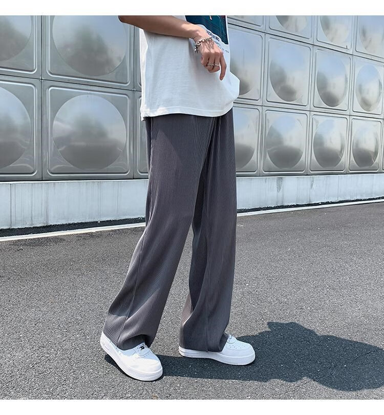 抖音同款拓锐严选2022夏季薄款裤子男款冰丝韩版原宿风宽松直筒垂感阔