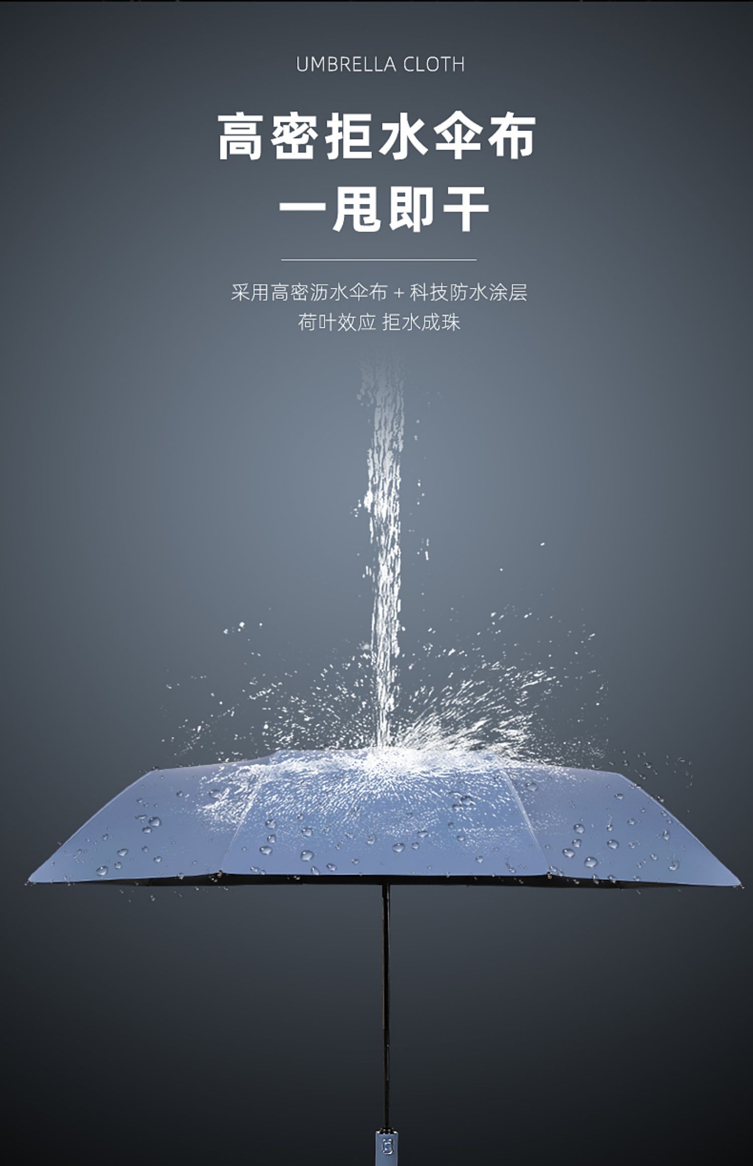 雨伞旋转甩出水物理图片