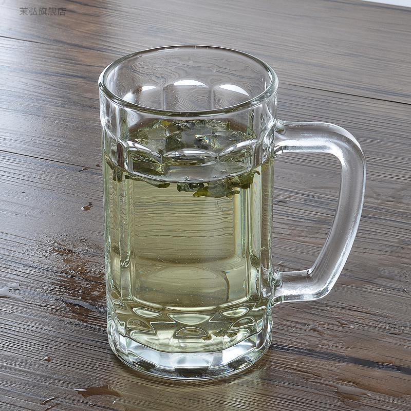 扎杯带把玻璃杯子家用耐热玻璃扎啤精酿啤酒杯抖音大容量茶杯喝水6只