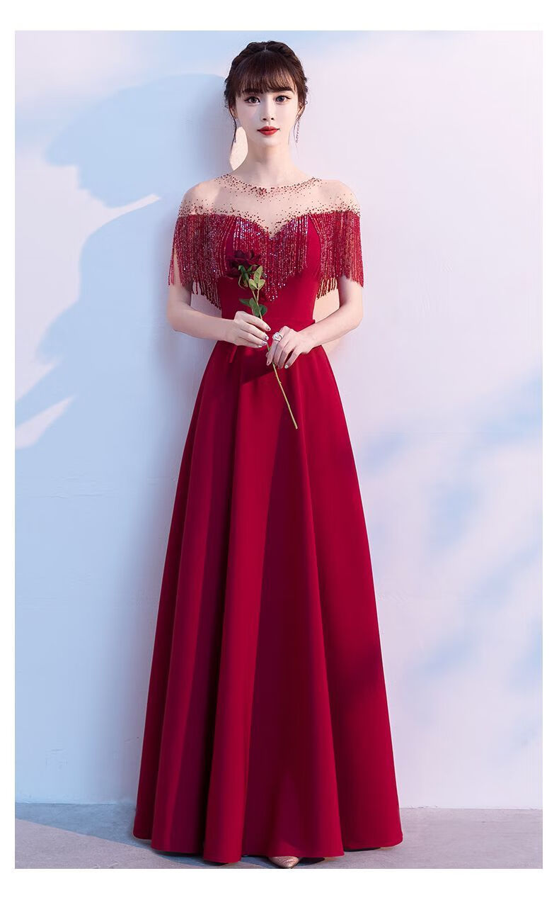 美充充回门衣服平时可穿敬酒服新娘2021新款夏季回门服订婚结婚酒红色